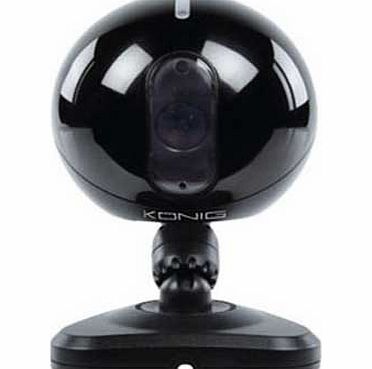 Konig IP 32GB Dome Home Security Camera - Black