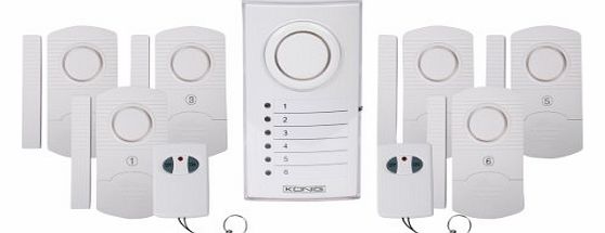 Konig Multi Functional Wireless Alarm System with 6 Sensors