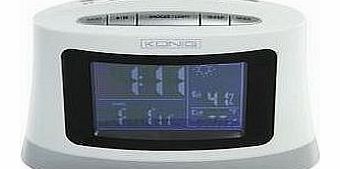 Konig Radio Alarm Clock with Outside Temperature Sensor and Weather Projection