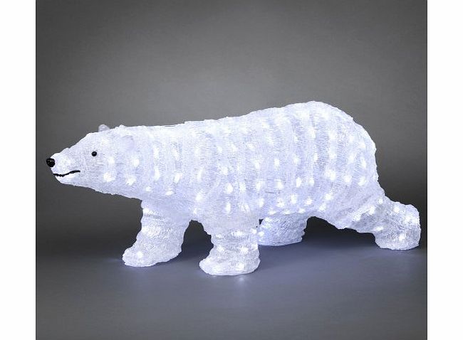 Konstsmide @ WOWOOO Walking POLAR BEAR with 200 LEDs, 70cm long - 3D Christmas decoration, indoor/outdoor - 6162-203