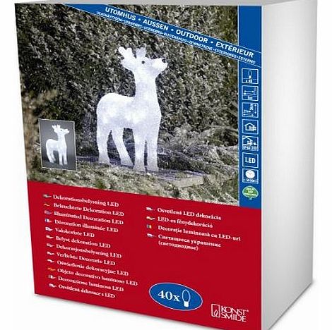 Konstsmide Small Reindeer with 40 LEDs, Ice White