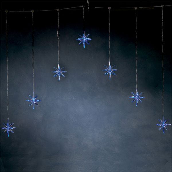 Konstsmide Star Curtain with 9 blue LED stars
