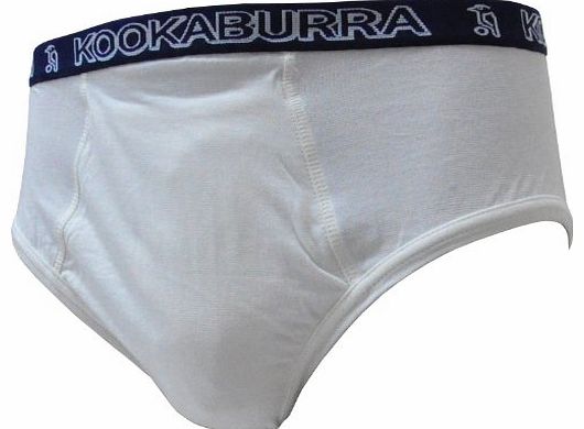 Kookaburra Kids Cricket Jock Brief - Neutral/Blue Waistband, Small Boys