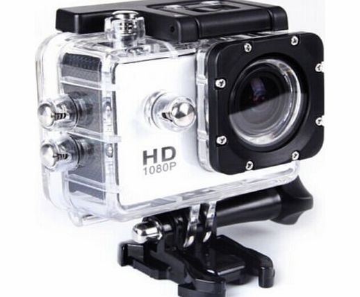 Sports Camcorder, Kool(TM) White Underwater Waterproof Camera, Sports Action Bicycle Helmet Car DVR Recorder 12MP HD 1080P Wide-Angle Lens [Comparable to GoPro] + Variety of Stands/Mounts/Casing for S