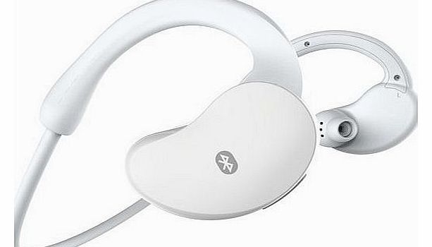 Kool(TM) White AX-663 Sports Running Bluetooth 4.0 Headphones In-Ear Earphones with Microphone Noise Cancellation for Jogging / Exercise / Fitness / iPhone 5 5s, iPhone 4 / Samsung Galaxy S5 S4 S3 / i