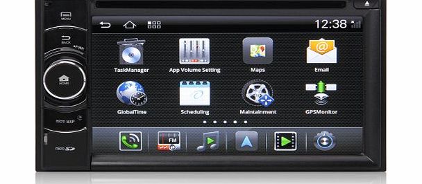 Koolertron 2Din Universal Car DVD GPS For Nissan Series Honda VW BMW BenZ CHEVROLET Mazda Android 2.3 System Indash Car GPS DVD Player Sat Nav 6.2 inch HD Digital Screen Navigation Vitual CDC Dimensio