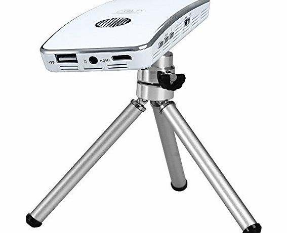 Koolertron LED Mini Business Projector DLP 50Lm 864*480 Home Cinema 1000:1 RGB LED HDMI Pocket Projector With Tripod, Support Laptop, TV Box and Smart Phone