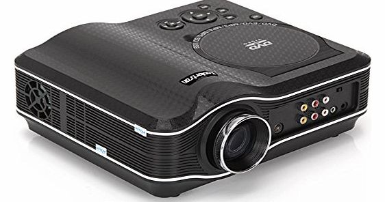 Koolertron Multimedia LED Projector with Built-in DVD Player, USB port, TV and AV port DVD3880