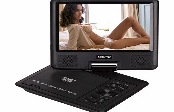 Koolertron Rotating 10.1 Inch LCD TFT Screen Region Free Portable 270 Degree Swivel LCD DVD Player With Analog TV USB Card Reader Radio Games / Remote Controller / Power Supply Adapter / Whip Antenna