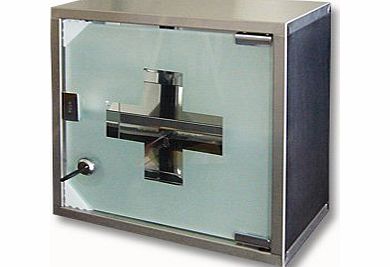 Koopman Stainless Steel Frosted Glass Lockable Medicine First Aid Cabinet Cupboard Keys