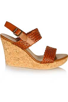 Leather Braided Strap Wedges