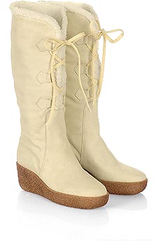 Suede wedge boots