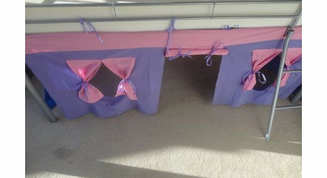 KOSY KOALA COSY STARS METAL MID SLEEPER CHILDREN CABIN BUNK BED WITH FUN PLAYFUL TENT (PURPLE / PINK)