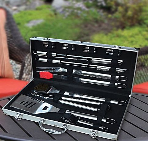 Kovot  18 Piece Stainless Steel BBQ Set   FREE Aluminium Carry Case