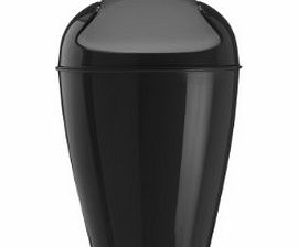 Koziol Del Extra-Small Swing-Top Wastebasket, Solid Black