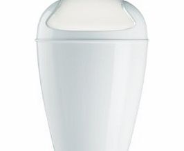 Koziol Del Extra-Small Swing-Top Wastebasket, Solid White