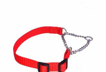 Kpdogleads Dog Collar Martingale Choke Chain - Medium RED