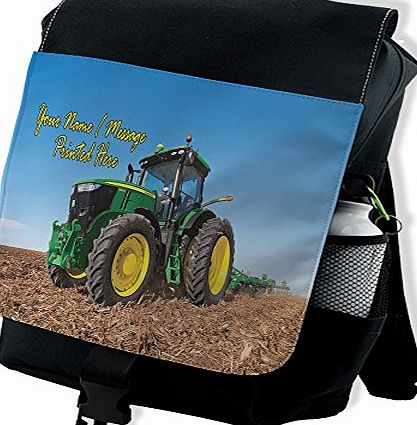 Krafty Gifts Personalised Tractor St753 Black Backpack School Rucksack Overnight Travel Gym P.E Laptop Bag ** Add a Name** Gift