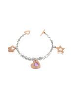 Kris Hollywood - Purple Stone Heart Charm Bracelet