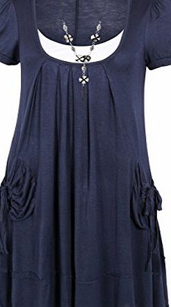 Krisp 2 in 1 Crinkled Tunic (14,Navy)