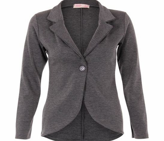 Krisp Smart Ponte Tailored Jersey Slim Fitted Office Jacket Coat Blazer Party Summer (Charcoal,18 )