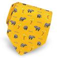 Krizia Rhinoceros and Trees Design Printed Silk Tie