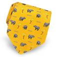 Rhinoceros and Trees Design Printed Silk Tie