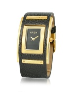 Krizia Signature Leather Cuff Dress Watch