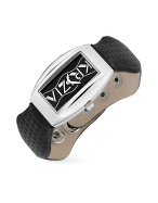 Krizia Women` Signature Black Rubber Band Snap Watch