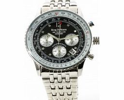 Krug Baumen Air Traveller Black Dial Stainless