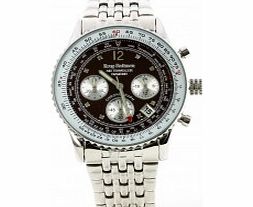 Krug Baumen Air Traveller Brown Dial Stainless