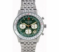 Krug Baumen Air Traveller Green Dial Stainless