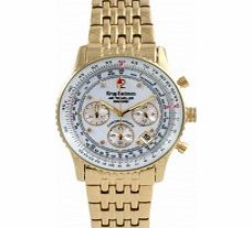 Krug Baumen Air Traveller White Dial Steel-Gold