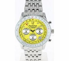 Krug Baumen Air Traveller Yellow Dial Stainless