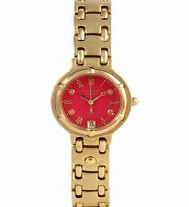 Krug Baumen Charleston 4 Diamond Red Dial Gold