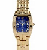 Krug Baumen Tuxedo Gold 4 Diamond Blue Dial Gold