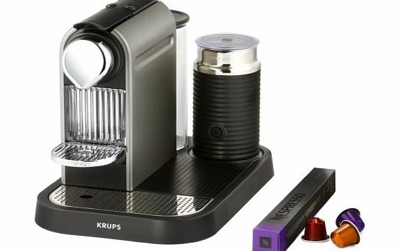 Nespresso CitiZ and Milk by Krups XN730T40 Coffee Machine - Titanium