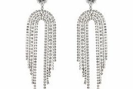 Krystal London Silver-tone Swarovski strand earrings