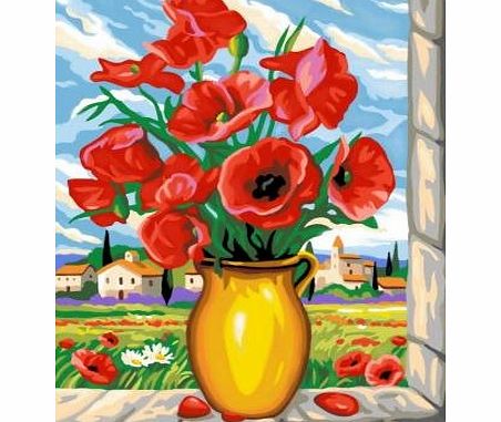KSG creative painting by numbers poppies