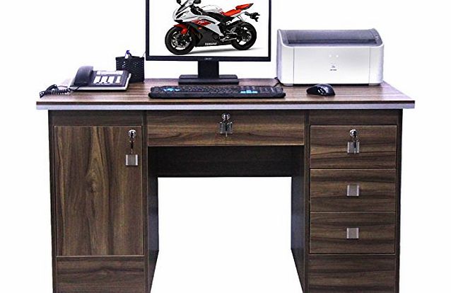KSM Brand Computer Desk in Walnut With 3 Locks 4 Home Office/Table/Workstation 617/113