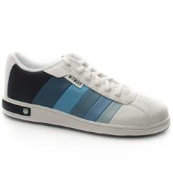 K*Swiss Male Davock Leather Upper Fashion Trainers in White and Blue, White and Grey