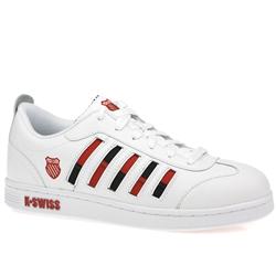 K*Swiss Male Fenley Ss Too Leather Upper Fashion Trainers in White and Red