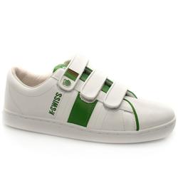K*Swiss Male Fontes Tt Strap Leather Upper Fashion Trainers in White and Green