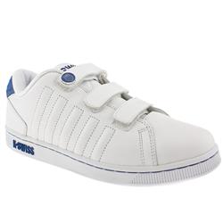 K*Swiss Male Lozan Ii Strap Dx Leather Upper Fashion Trainers in White and Blue