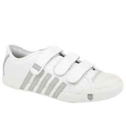 K*Swiss Male Moulton Strap Leather Upper Fashion Trainers in White and Blue, White and Grey