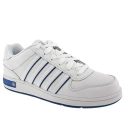 Male Thelen T Ii Leather Upper Fashion Trainers in White and Blue