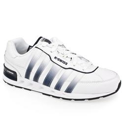 Male Truxton Leather Upper Fashion Trainers in White and Navy