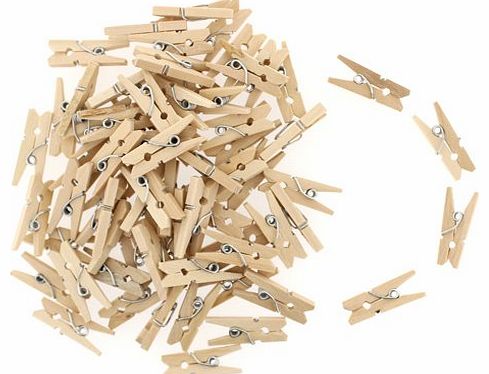 100 Pack of Craft Hobby Clothes Mini Wood Wooden Pegs by Kurtzy TM