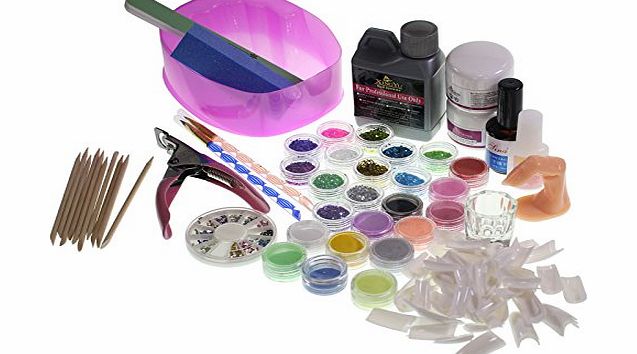 Kurtzy 548 Piece Acrylic Nail Art Design Powder Liquid Tips Set Kit by Kurtzy TM
