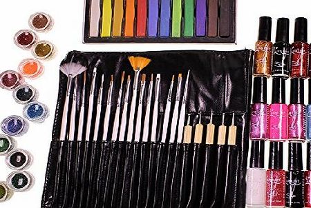 Kurtzy Ultimate 56 Piece Party Beauty Set Including Hair Chalk, Glitter Pots, Nail Polish and Make Up Nail Art Kit by Kurtzy TM